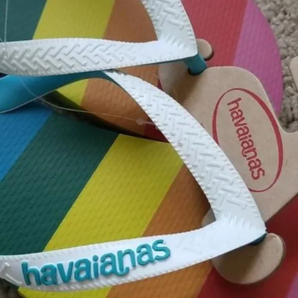 Rainbow Top Pride Themed Stripes Flip Flop - Picture 2 of 16